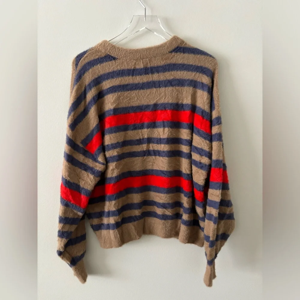 Aerie Striped Fuzzy Sweater Size Small - Picture 3 of 4